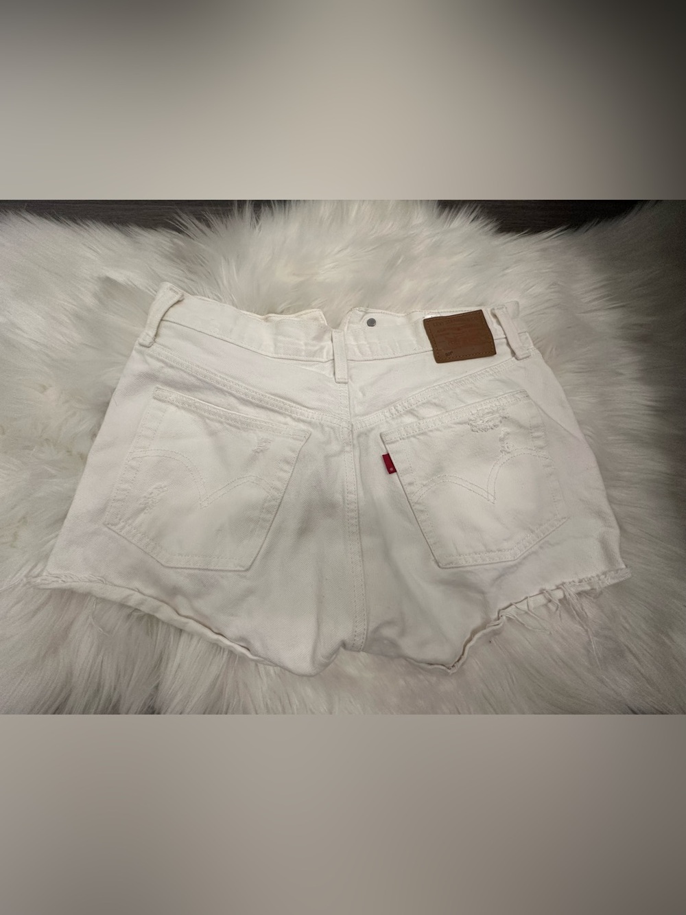 Levi’s 501 High-Rise White Distressed Women’s Denim Shorts